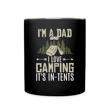 Ich bin Vater und ich liebe Camping - Tasse einfarbig - Schwarz - Vorne