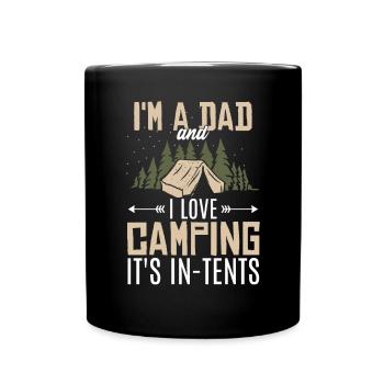 Ich bin Vater und ich liebe Camping - Tasse einfarbig - Schwarz - Vorne