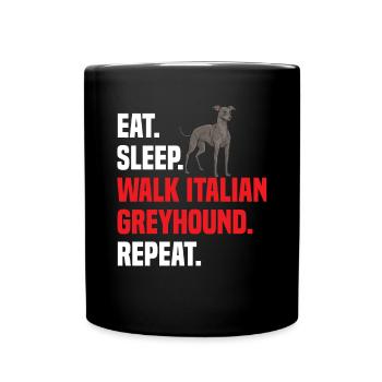 Lévrier italien Greyhound Chiens - Mug uni - noir - Devant