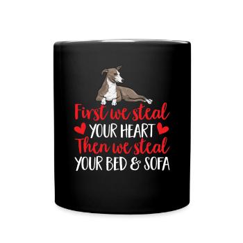 Italienischer Windspiel Windhund Hunde - Tasse einfarbig - Schwarz - Vorne