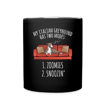 Italienischer Windspiel Windhund Hunde - Tasse einfarbig - Schwarz - Vorne
