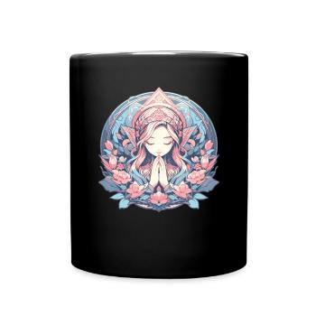 Meditation, mindfulness, relaxation, tranquility - Full Colour Mug - black - Front