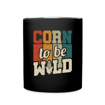 Retro Corn To Be Wild - Corn Farmer Farmer - Full Colour Mug - black - Front
