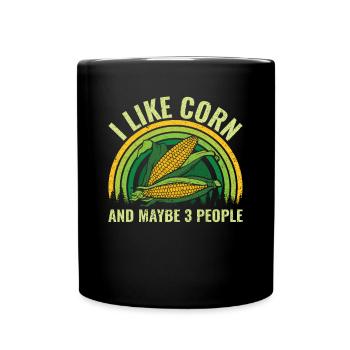 I like Corn and maybe 3 People - Mais Bauer - Full Colour Mug - black - Front