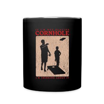 Joueur de cornhole | Blind Hole Bean Bag Cadeau - Mug uni - noir - Devant