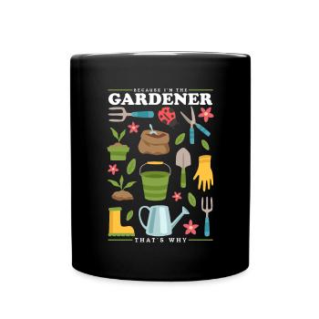 Jardin, jardinier amateur, jardinage, jardinier, cadeau - Mug uni - noir - Devant