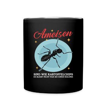 Ameisen Ameisenfarm Formicarium Ameise Geschenk - Tasse einfarbig - Schwarz - Vorne