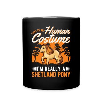 Shetland Pony Kostüm Geschenk Shetty - Tasse einfarbig - Schwarz - Vorne