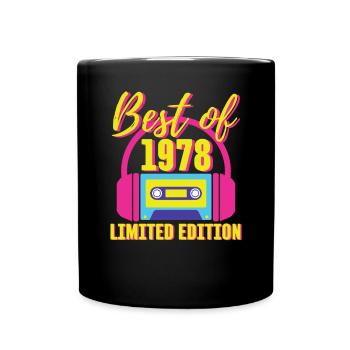 45. Geburtstag Best of 1978 Kassette Retro 80er Jahre - Tasse einfarbig - Schwarz - Vorne