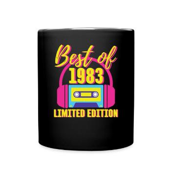 40. Geburtstag Best of 1983 Kassette Retro 80er Jahre - Tasse einfarbig - Schwarz - Vorne