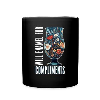 Will enamel for compliments - Enameled glass - Full Colour Mug - black - Front