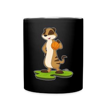 Meerkat Basketball Player Basketball - Full Colour Mug - black - Front