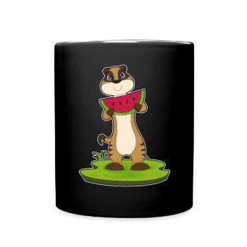Suricate Pastèque - Mug uni - noir - Devant