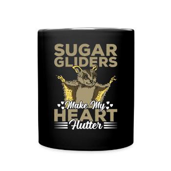 Sugar Gliders Herzflattern Sugar Glider Besitzer - Tasse einfarbig - Schwarz - Vorne