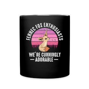 Fennec Fox Cunning Adorable Fennec Foxes - Full Colour Mug - black - Front
