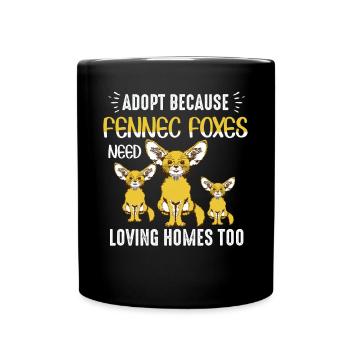 Adoptez des renards Fennec qui ont un - Mug uni - noir - Devant