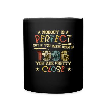 1996 Birthday Vintage Nobody is perfect - Full Colour Mug - black - Front