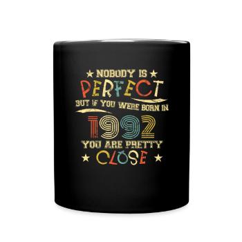 1992 Anniversaire Vintage Personne n’est parfait - Mug uni - noir - Devant