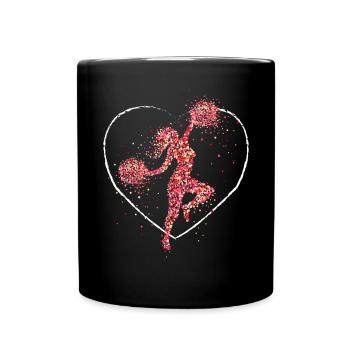Cheerleader Cheerleaderin Cheerleading Gymanstik - Tasse einfarbig - Schwarz - Vorne
