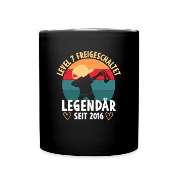 Level 7 Jahre Geburtstagsshirt Gamer 2016 - Tasse einfarbig - Schwarz - Vorne