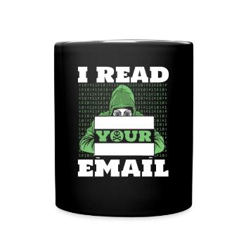 Je lis votre e-mail Sniffer Social Engineering - Mug uni - noir - Devant