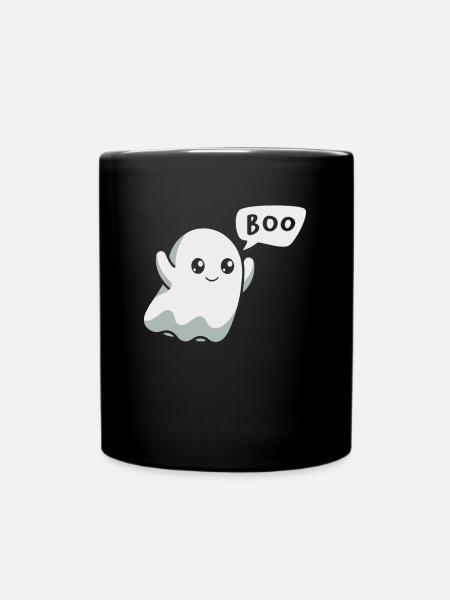 Boo Gespenst Halloween - Tasse einfarbig - Schwarz
