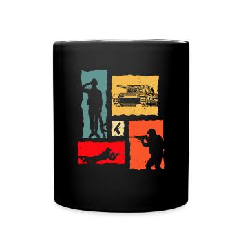 Soldat de char rétro - Mug uni - noir - Devant