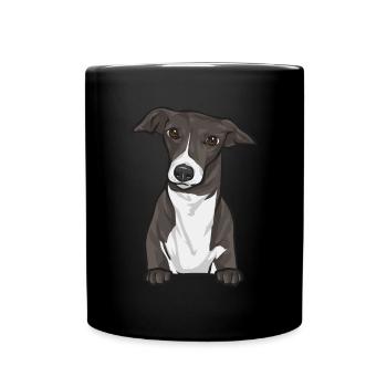 Italienischer Windspiel Windhund Hunde - Tasse einfarbig - Schwarz - Vorne