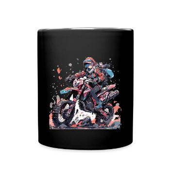 Motocross Dirtbike Motocross Motorcycle Enduro - Full Colour Mug - black - Front