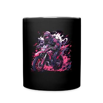 Supermoto Motocross Motocross Motorcycle Biker - Full Colour Mug - black - Front