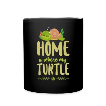 La maison des tortues de mer est l’endroit où - Mug uni - noir - Devant