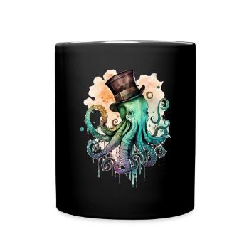 Octophus avec cylindre - Mug uni - noir - Devant