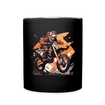 Motocross Dirt Bike Motocross Rider Biker - Full Colour Mug - black - Front