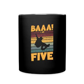 Baaa! J’ai cinq ans - Mug uni - noir - Devant