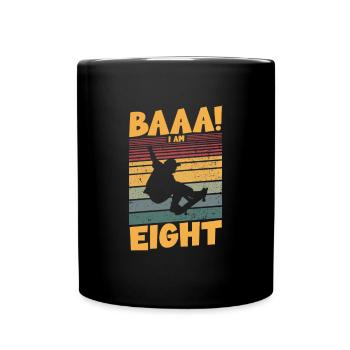 Baaa! I am eight - Tasse einfarbig - Schwarz - Vorne