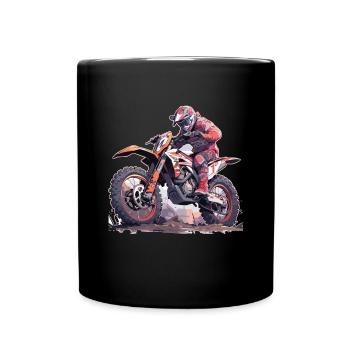 Motocross Dirt Bike Motocross Rider Biker - Full Colour Mug - black - Front
