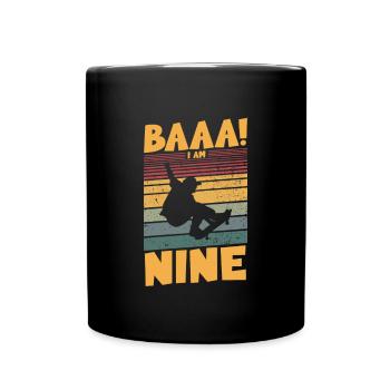Baaa! I am nine - Tasse einfarbig - Schwarz - Vorne