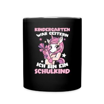 Ich Bin Ein Schulkind Grundschule - Tasse einfarbig - Schwarz - Vorne