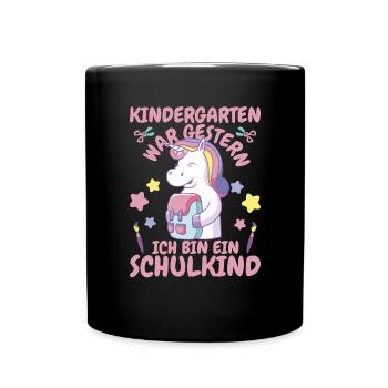 Ich Bin Ein Schulkind Grundschule - Tasse einfarbig - Schwarz - Vorne