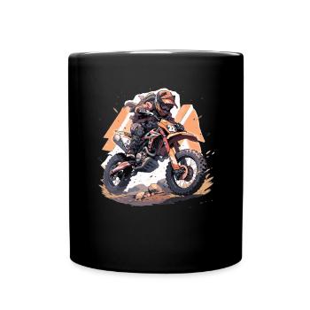Supermoto Motocross Motocross Motorcycle Biker - Full Colour Mug - black - Front
