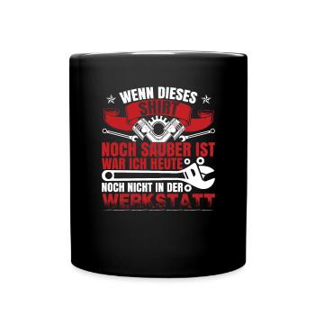 Autoschrauber Humor KFZ Mechaniker Auto - Tasse einfarbig - Schwarz - Vorne