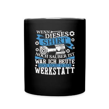 Automechaniker Werkstatt Autoschrauber - Tasse einfarbig - Schwarz - Vorne