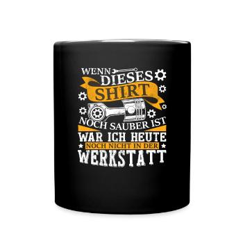 KFZ Mechaniker Werkstatt Geschenk Auto - Tasse einfarbig - Schwarz - Vorne