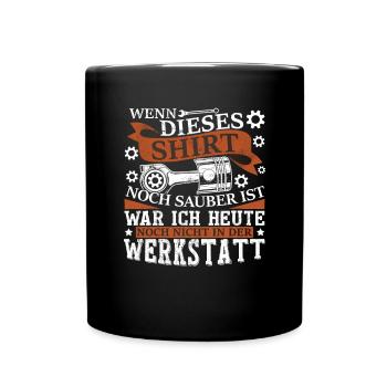 Werkstatt Autoschrauber KFZ Mechaniker - Tasse einfarbig - Schwarz - Vorne