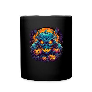 Bad Pumpkin Böser Kürbis Halloween - Tasse einfarbig - Schwarz - Vorne