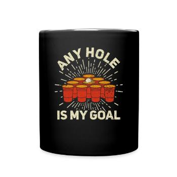 N’importe quel trou est mon objectif - Bierpong Saufen Bier Pong - Mug uni - noir - Devant