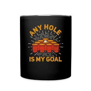 N’importe quel trou est mon objectif - Bierpong Saufen Bier Pong - Mug uni - noir - Devant