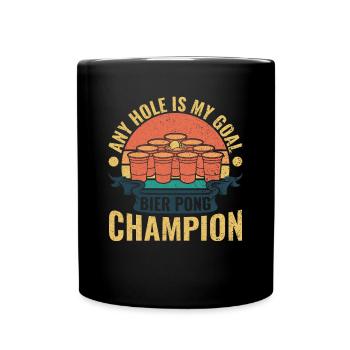 N’importe quel trou est mon objectif - Bierpong Saufen Bier Pong - Mug uni - noir - Devant