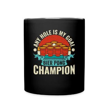 N’importe quel trou est mon objectif - Bierpong Saufen Bier Pong - Mug uni - noir - Devant