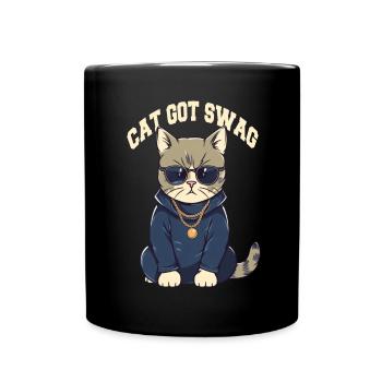 Got Swag Katze mit Sonnenbrille - Tasse einfarbig - Schwarz - Vorne